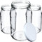 KADAX Tarros de cristal para conservas (900 ml, para tapa de rosca, 60 unidades), color blanco