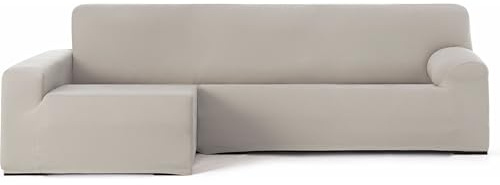 ECOMMERC3 Sofabezug für Chaiselongue, Langer Arm Links, bi-elastisch, atmungsaktiv, Bezug für Chaiselongue, Farbe Leinen, Gummibänder und Schaumstoffe, Verschleißschutz