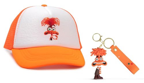 OASISTREND Ansia Portachiavi personaggio Ansia Divertente Cartone da Appendere allo Zaino Berretto Ansia