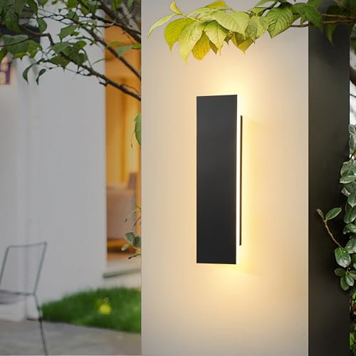 YUEEU 20CM Wandleuchte Aussen Wasserdicht Ip65 LED Wandlamp Schwarz Außen Lamp für Terrassen Porch Schlafzimmer Wohnzimmer Wandleuchte innen