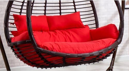 Hanging Chair Cushion Double Egg Nest Shaped Waterproof Swing Pads for Patio Garden Thicken Removable Cushions 2 Persons Seater Wicker Rattan Hammock Seat