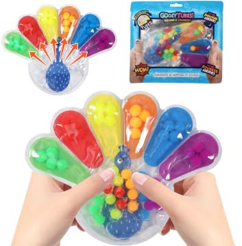 Farbsortierspielzeug, Pfau Montessori Sensorik Spielzeug zum Zählen und Farben Lernen, Motoriktraining, Anti Stress Fidget Toy für Kinder mit ADHS oder Autismus