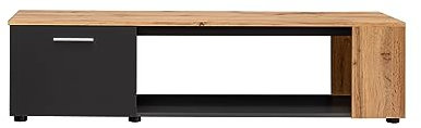 Deconation Meuble TV Maze I - Noir/Beige - L 150 X H 39 X P 40 Cm