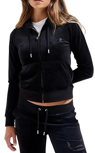 Juicy Couture Jewelled Juicy Velour Hoodie Sweatshirt à Capuche, Noir, L (Lot de 13) Femme