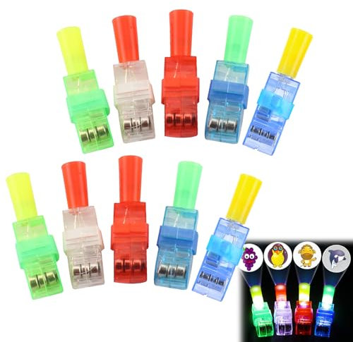 LED Fingerlampe,LED Bunt Fingerlicht,LED Finger Lights,Finger Taschenlampe,LED Taschenlampe für Finger,Fingerring Leuchtringe,Fingerlampen,LED Fingerlichter Spielzeug für Weihnachten,Halloween,10PC