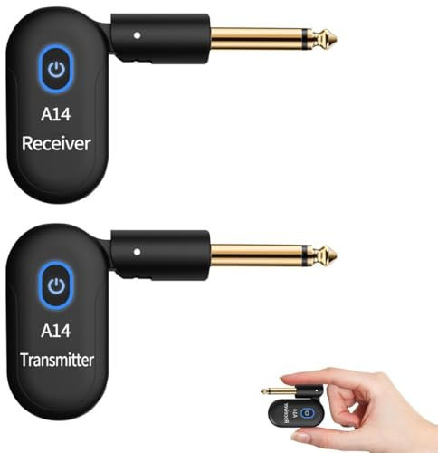 CNANRNANC Sistema wireless per chitarra, trasmettitore e ricevitore per chitarra digitale ricaricabile da 2,4 GHz, cavo per chitarra elettrica senza fili per strumenti elettrici