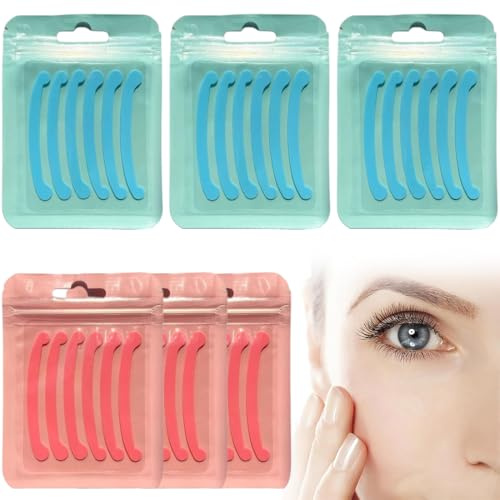 36 Pcs Rubans de Rehaussement de Cils, Outil Rehaussement de Cils, Empêche les Cils de Rebondir, Compensateur Lifting des Cils, Outil Maquillage Rubans pour les Cils réutilisable (Rose, Bleu)