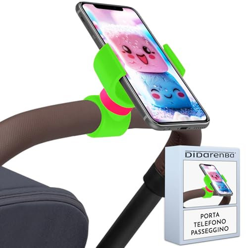 Porta telefono passeggino universale adatto a smartphone fino a 7,6 Verde