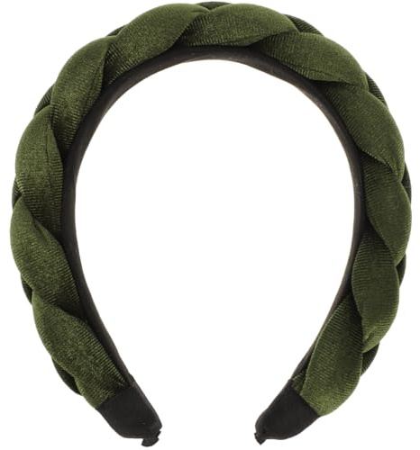 VICASKY Haarreif Dirndl Grün Haarschmuck Oktoberfest Damen Dunkelgrün Samt Breit Haarreifen Geflochtener Make Up Mode Stoffstirnband Haarband Neujahr 2026 Haarreif