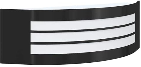 vidaXL Outdoor Wall Light Black 32 x 10 x 10 cm Stainless steel, Garden and Terrace, Contemporary Wall Sconce, Indoor Lighting, Energy Efficient Stainless Steel, Ambient LED Decorative Light