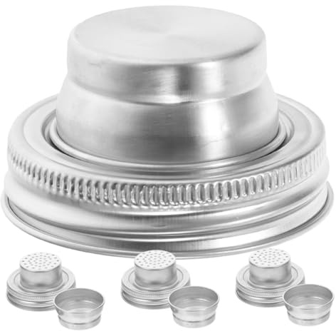 IMIKEYA 4pcs Sturdy Spice Jar Lids Replacement Wide Mouth Mason Jar Lids Sealing Ring Spice Shaker for Food Storage and Preserving
