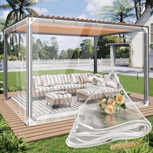 Clear Tarp Waterproof 4x6 FT - Plastic Small Tarps Heavy Duty Cover for Patio Enclosures Winter Protection for Plants Gardens Chicken Coops and Patios