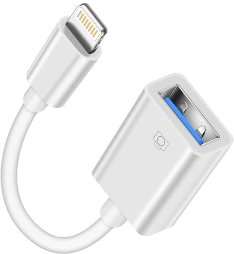Adattatore Lightning a USB [Certificato Apple MFi], Adattatore USB iPhone Cavo Adattatore iPhone USB OTG USB 3.0 Per iPhone 14 13 12 11, Supporta Disco U, Tastiera MIDI, Macchina Fotografica Digitale