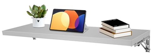 panfudongk Wandklapptisch 110x35cm Klappbare Tafel Stahl Tisch Arbeitsfläche Platzsparender Tisch Multifunktionstisch mit Stabiler Konstruktion Platzsparend für Schlafzimmer Büro Esszimmer