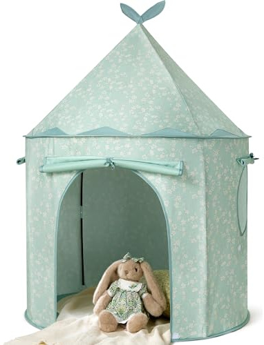 Tiny Land Kids Play Tent, Cute Green Pop Up Tent for Kids Indoor | Portable Toddler Tent for Girls & Boys, Fun Playhouse Toy for Imaginative Play, Perfect Toys Gifts for 2 Year Old Girl & Boy