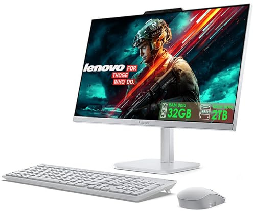Lenovo 24'' All in One Desktop with Office 365 for The Web, Intel Ultra-Fast 4-Core, Full HD Display, 8GB RAM, 1TB Storage(512GB SSD & 512GB External Drive), Wi-Fi 6, Win 11, Wireless KB & Mouse