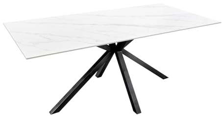 Esstisch GALAXIE 160cm - schwarz weiß - Keramik - stabile Konstruktion