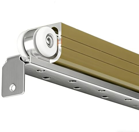 Rail Porte Coulissante en Alliage D'aluminium, Kit de Quincaillerie pour Porte Coulissante de Style Grange, Système de Fixation Au Plafond, Convient aux Armoires et Placards(140cm/55in)