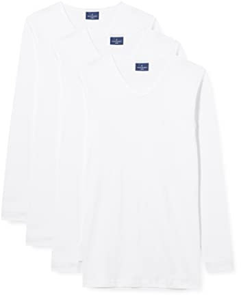 Navigare 114 (Pacco Da 3) Camiseta de Manga Larga, Blanco, XXL (Pack de 3) para Hombre