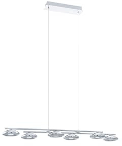 EGLO LED Hängelampe Taruga 1, Pendelleuchte Esstisch dimmbar | Stahl in chrom, Kunststoff in weiss warmweiß