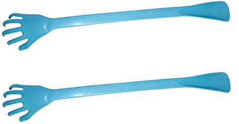 2x Rückenkratzer und Schuhlöffel in einem/als Handform, ca. 48,5 cm