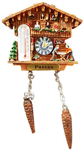 Kuckucksuhr Magnet Polyresin Kühlschrank Wetterhaus - Passau