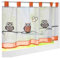 LiYa Bistrogardine Mit Eule Bestickt Voile Transparent Scheibengardine für Küchen Vorhang (HxB 45x90cm, Orange)