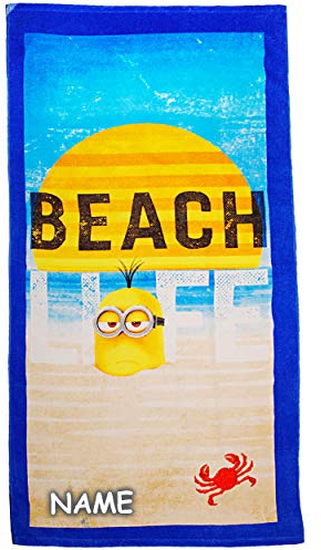 alles-meine.de GmbH Badetuch/Strandtuch - Minions - ich einfach unverbesserlich - inkl. Name - Baumwolle 100% - 70 cm * 140 cm - Frottee/Velours - Handtuch - Jungen Mädchen ..