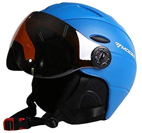 Heemtle2-in-1 Visor Ski Snowboard Helmet Detachable Snow Mask Anti-Fog Anti-uv Integrated Goggle Shield Low Weight Adults Men/Women 5 Colors Optional (Adjustable:61-64cm)