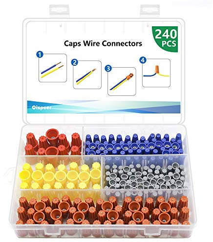240 pezzi connettori elettrici per cavi a vite – Twist Nuts Caps Wire Connection, kit assortimento di dadi a molla