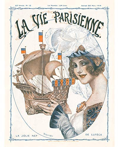 Artery8 La Vie Parisienne Pretty Nave Ship Magazin-Cover Ungerahmter großer Druck 46x61 cm