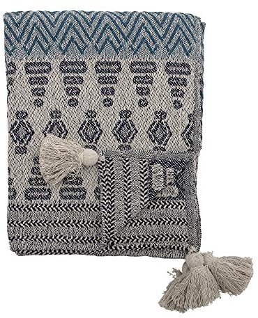 Bloomingville Tagesdecke, blau, Baumwolle, 160 x 130 cm