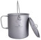 iBasingo 1250ml Titanium Mug Camping Cup Tea Coffee Water Pot with Lid Ultralight Outdoor Travel Tableware with Foldable Handle Picnic Backpacking Trekking Portable Drinkware Survival Gear Ti3042D