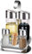 Cruet Set,5 Piece Cruet for Cruet for Salt, Pepper, Oil and Vinegar Set with Matching Stand,Anti-dust Moisture-Proof Stainless Steel Dining Table Counter Top Seasoning Box Set