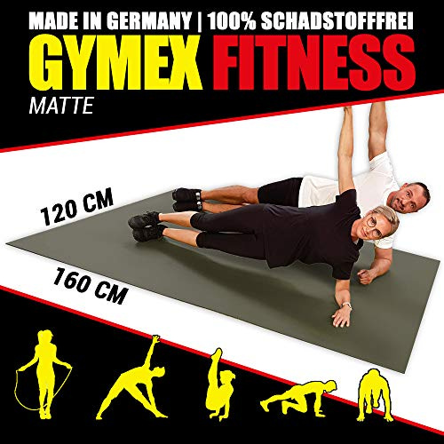 GYMEX Fullsize XXL Fitness-Matte, extra groß, rollbar, für Yoga, Sport & Fitness - 5 Größen - 4 Farben