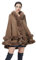 BEAUTELICATE Poncho Fourrure Femme Cape à Capuche Châle Étole Tricoté Manteau Léger pour Automne Hiver Mariage Soirée Gala Mariée Demoiselle d'honneur(Taille Unique, Khaki)