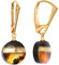ANDANTE Premium Collection - Master of Zen - Echte Natur OSTSEE Bernstein Ohrringe, reines 23 Karat Gold, 925 Sterling Silber und Schwarze Eiche ** Kleopatra ** Zertifiziert - Gold des Meeres
