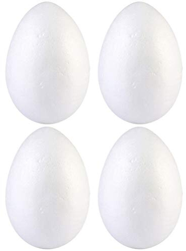 Artibetter 4 Stück 15CM Styroporeier Ostereier zum Bemalen Styropor Kugeln Ei Figur Modell Deko Eier zum Basteln DIY Kinder Spielzeug Ostern Geburtstag Party Favor Osterdeko Weiß