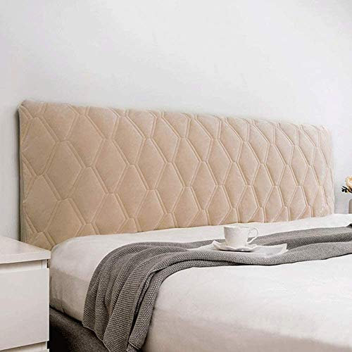 Bezug Hussen Bett Kopfteil Bettkopfteil Hussen Kopfteilbezug Staubdicht Gesteppt Einfarbig Verdicken Baumwolle Kopfbedeckungen Kopfende (Color : Camel, Size : 200cm)