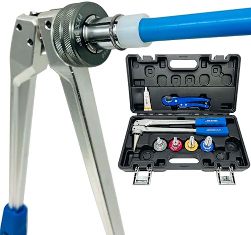 IBOSAD Manuelles PEX-Rohr-Expander-Werkzeug-Set mit 3/8 Zoll, 1/2 Zoll, 3/4 Zoll, 1 Zoll Erweiterungsköpfen, passend für Propex-Erweiterung, entspricht ASTM F1960 Standard PEX-Kupplung