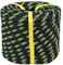 CRAYZA Double Braided Polyester Rope (1/2 in x 100 ft) Strong Arborist Rigging Rope 48 Strands for Climbing Tree Work Pulling Sailing, Black/Fluorescent Green