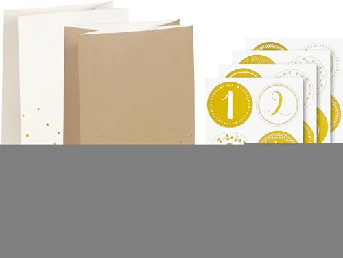 Adventskalender Set Goldgepunkte groß Groß
