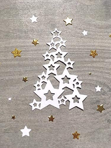 Weihnachtsbaum, Sterne, Stern, Baum, Stanzformen für Kartenherstellung, Stanzformen, Schablonen für DIY, Scrapbooking, Fotoalbum, dekorative Prägepapi
