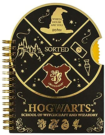 HARRY POTTER Trieur Chapeau Spinner Carnet A5 Noir Or 40 x 30 x 30 cm