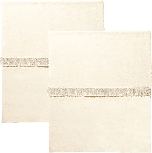 Erwin Müller Plaid, Wolldecke, Wohndecke im 2er-Pack, Natur Größe 150x200 cm - anschmiegsam, temperaturausgleichend, mit Fransen - (weitere Farben, Größen)