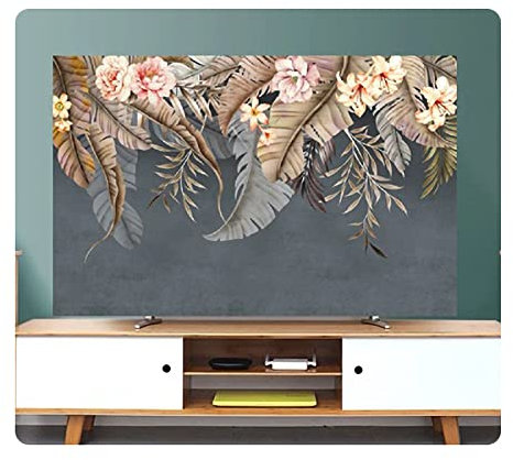 Uvency 85In Hanging Desktop Curved Screen Universal Tv Cover Dust Cover Cloth Indoor Cover Type Tv Screen Protector Bedroom Living Room Decoration Television/A363/85In