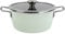 Magefesa Nordic cacerola 24 cm con revestimiento antiadherente bicapa reforzado con esmalte exterior color verde menta y herrajes de inox satinados con tapa plana de vidrio