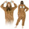 Jumpsuit Onesie für Damen und Herren - Sanft Kuschelig Unisex Pyjama - Warme Schlafanzug - Karneval Kostüm Damen oder Herren - Beliebte und Lustige Tiermotiv - Größe - M - Elch