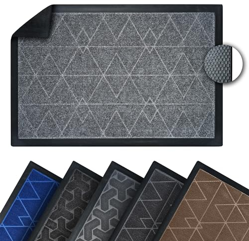Asquare Fußmatte für Innen und Außen - Türvorleger Indoor Outdoor - Schmutzfangmatte in verschiedenen Größen - Sauberlaufmatte (Grau W, 40 x 60)