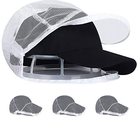 HTjing Hutwaschmaschine für Waschmaschine, 3 Stück Baseballmütze Waschmaschine geeignet für Waschmaschine oder Spülmaschine, Hutreiniger für Baseballkappen, Hutschutz für Waschmaschine